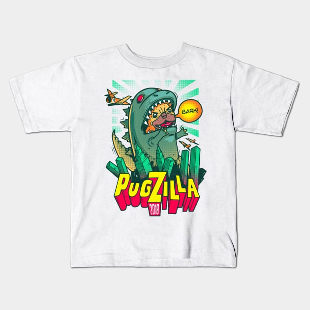 Pugzilla Kids T-Shirt by supernunal